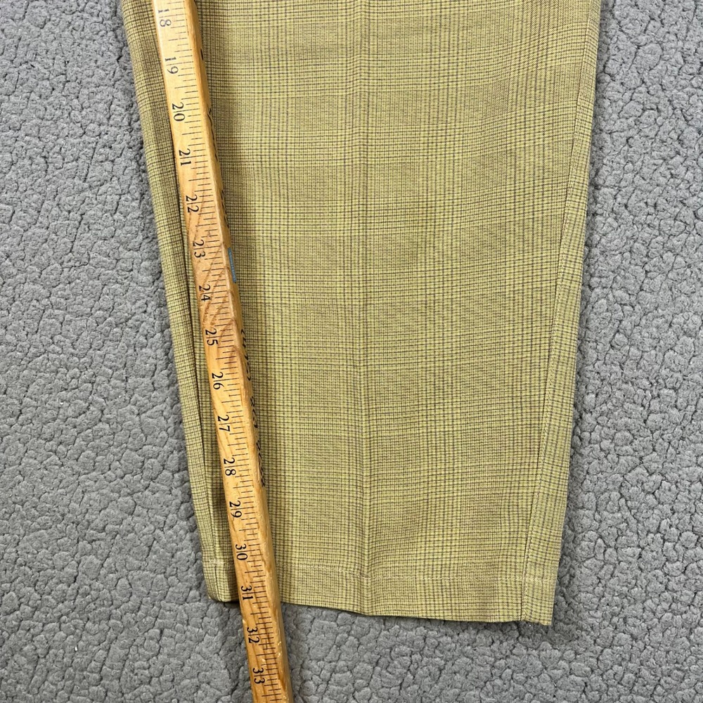ommy Bahama Pants Mens 36 (32x31) Relaxed Tan Plaid Pleated Tencel Trousers - Picture 12 of 14